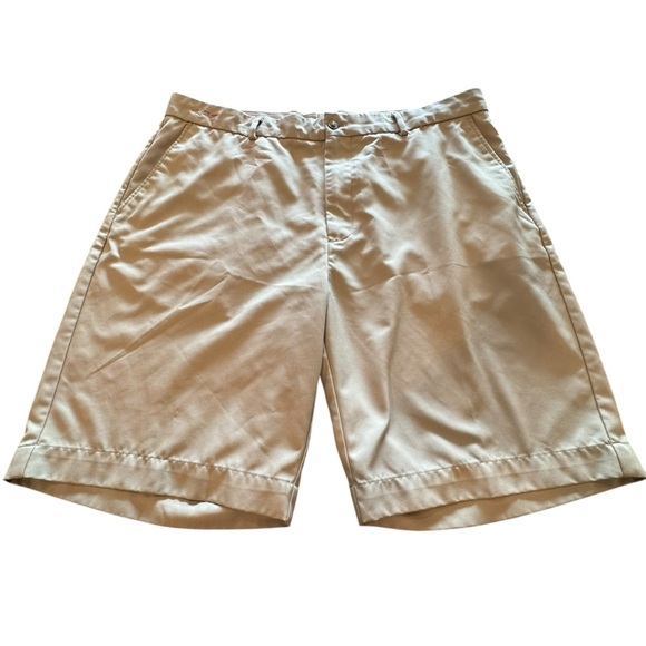 Greg Norman Collection Tan Flat Front Shorts - Picture 1 of 8